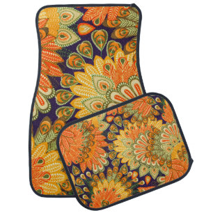 Close-up vintage cloth pattern background. car floor mat