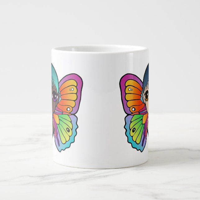 Close UP Woman With Butterfly Wings Specialty Mug (Front)