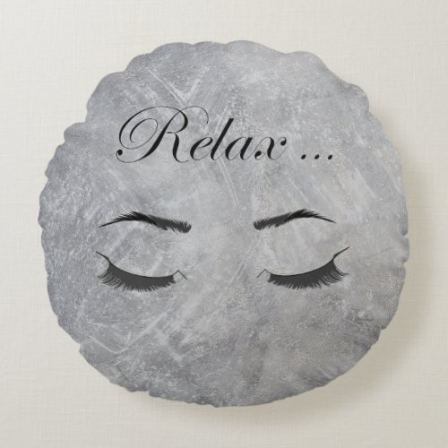 Close your eyes and Relax  Round Pillow