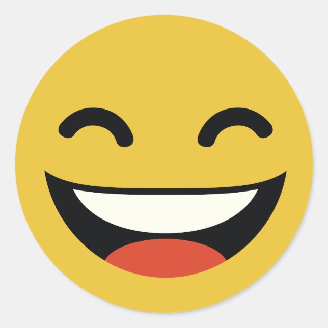 Close your eyes laughing emoji classic round sticker (Front)