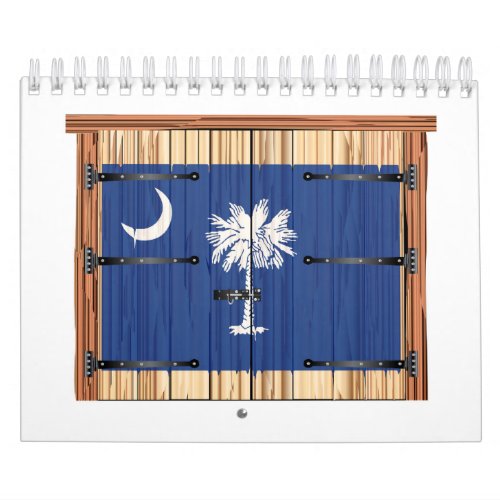 Closed Barn Door With South Carolina State Flag Calendar