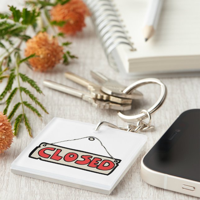 Closed Business Door Sign Keychain (Creator Uploaded)