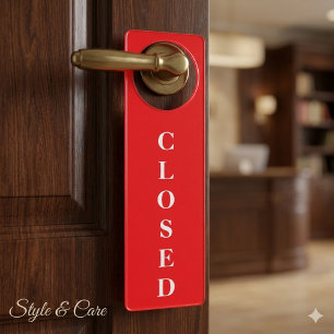 Closed Door Hanger Sign for Shops and Stores