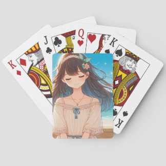 Closed Eyes Girl Poker Cards