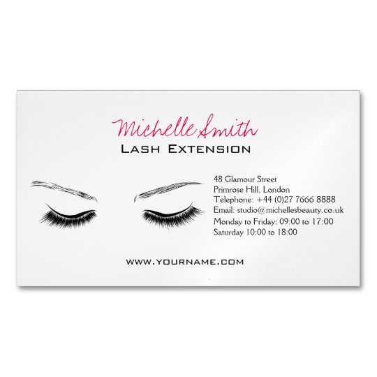 Closed Eyes Long Lashes Lash Extension Business Card Magnet Zazzle Closed Eyes Long Lashes Lash Extension Business Card Magnet