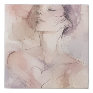 Closed Eyes Open Heart Abstract Portrait Wall Art