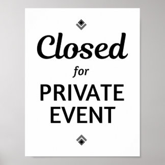 Closed for a Private Event Poster