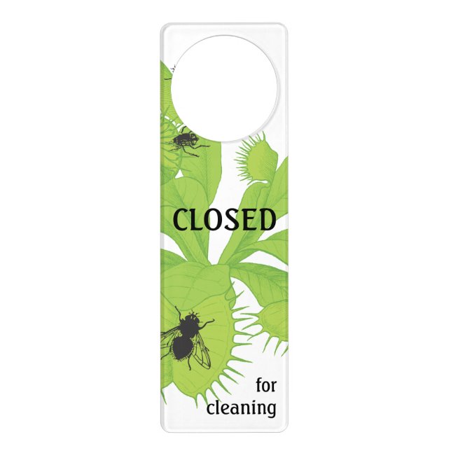Closed for Cleaning Flytrap with Flies Door Hanger (Front)