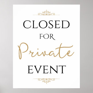 Closed for Private Event, Wedding  Poster