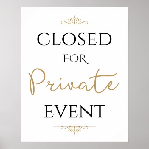 Closed for Private Event Wedding  Poster