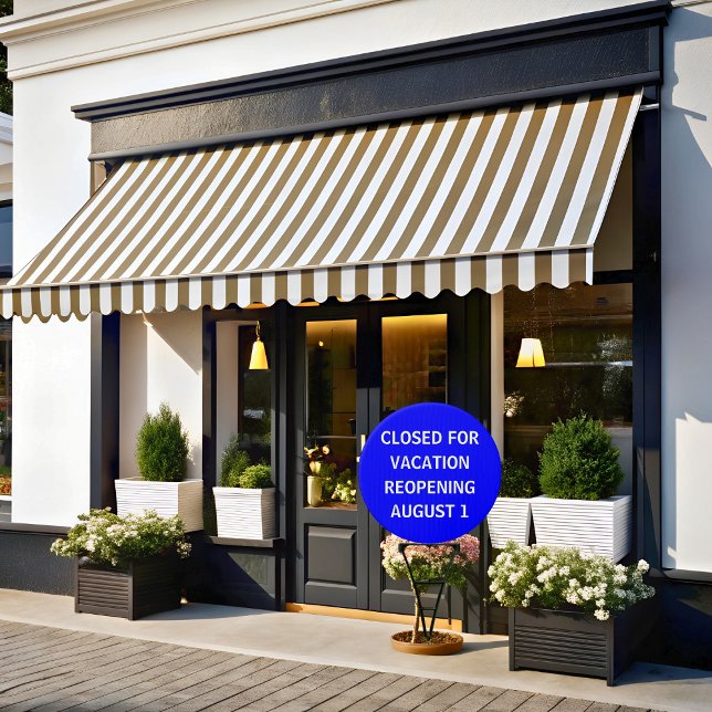 Closed For Vacation Business Blue Sign (Creator Uploaded)