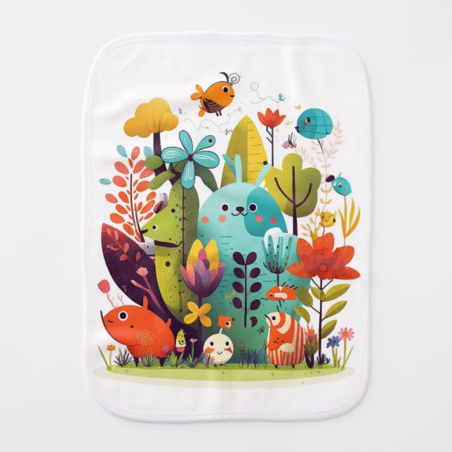 Closed monsters: for adults and children baby burp cloth (Front)
