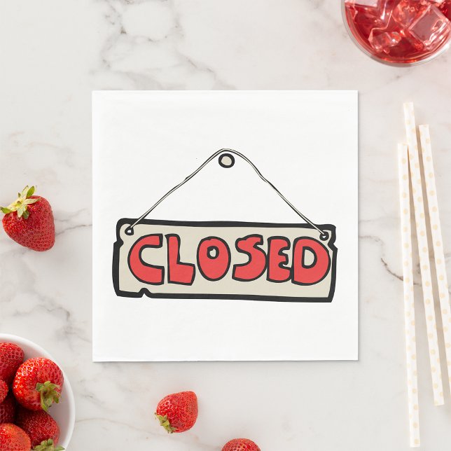 Closed Sign Paper Napkins (Creator Uploaded)