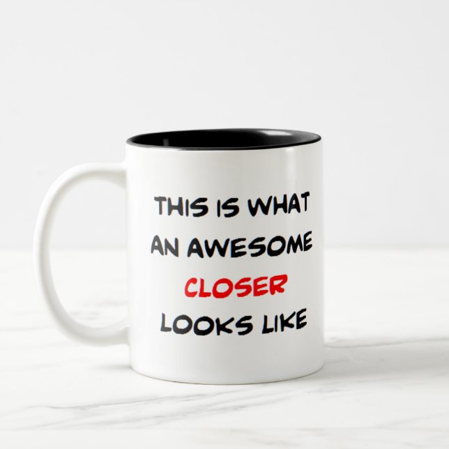 closer, awesome Two-Tone coffee mug (Left)