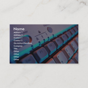 Closer view of computer keyboard business card