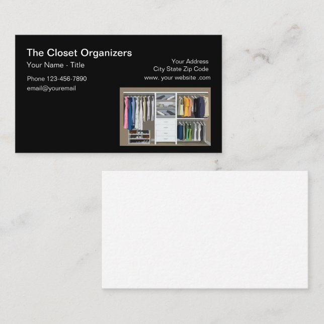 Closet Organizing And Remodelilng Business Card (Front/Back)