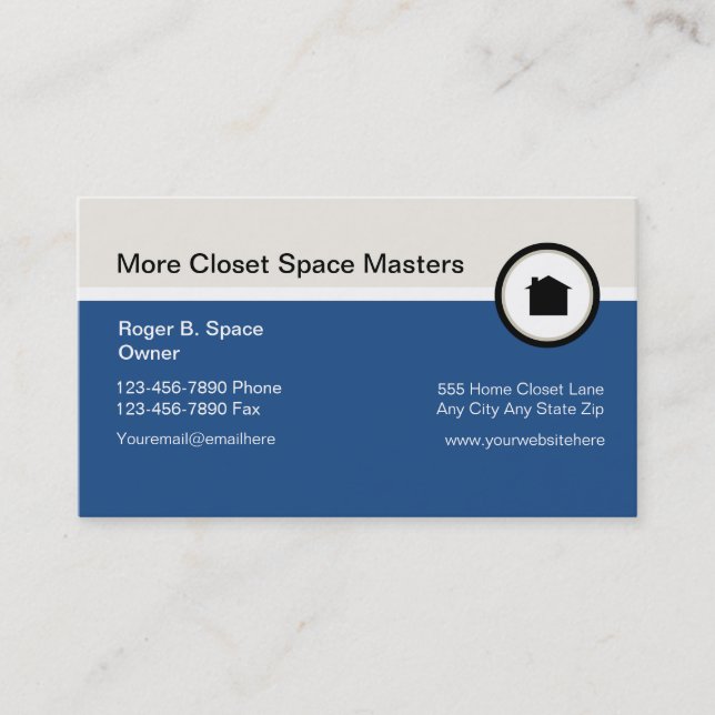Closet Organizing Business Cards (Front)