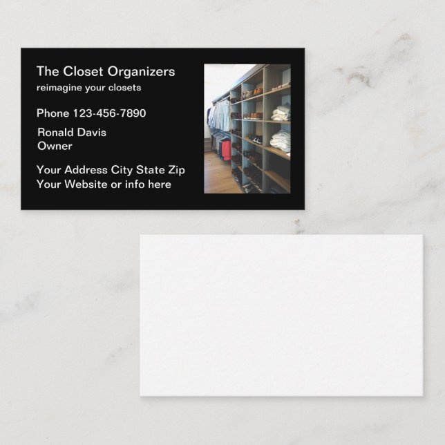 Closet Organizing Services Business Card (Front/Back)