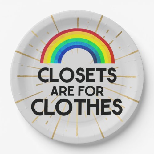 Closets Are For Clothes Gay Pride Paper Plates