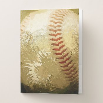 Closeup Abstract Baseball Painting Folder by Meg_Stewart at Zazzle