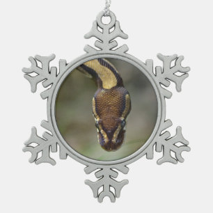 Closeup ball pythonPostcard Postcard Snowflake Pewter Christmas Ornament