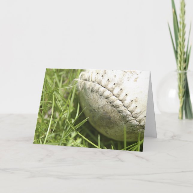 Closeup Baseball Fathers Day Card (Front)