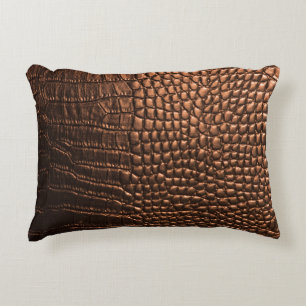 Closeup: crocodile leather texture. accent pillow