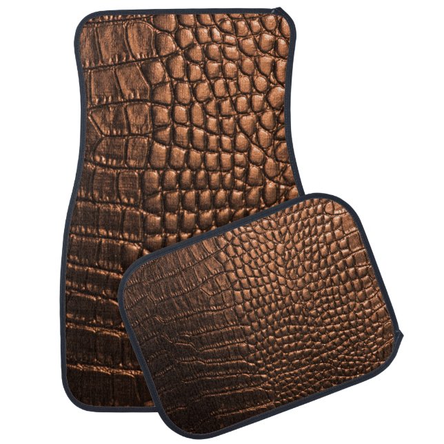 Closeup: crocodile leather texture. car floor mat (Set)