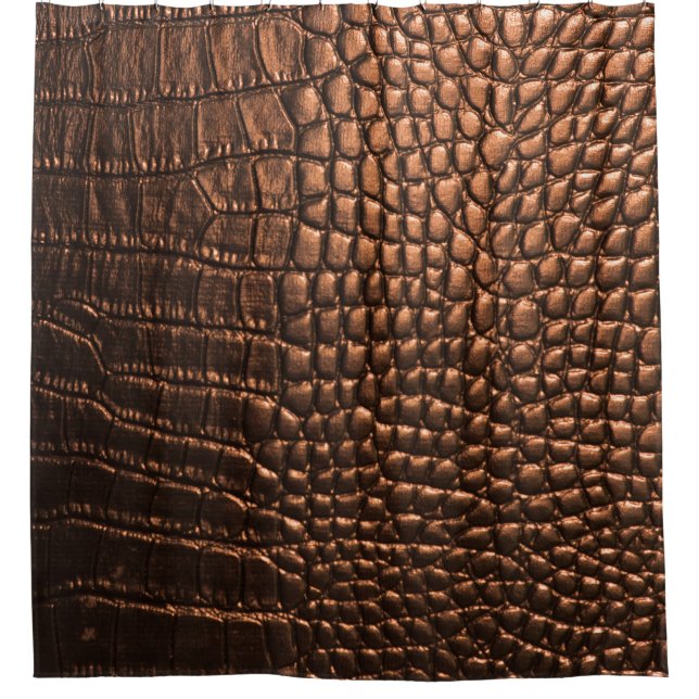 Closeup: crocodile leather texture. shower curtain (Front)