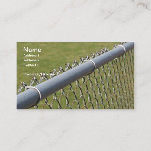closeup detail of a metal chain link fence business card templates