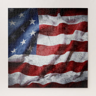 Closeup grunge American flag. Jigsaw Puzzle