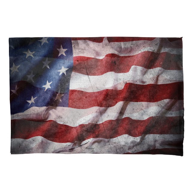 Closeup grunge American flag. Pillow Case (Front)