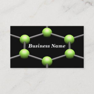 Closeup of a 3D Molecular Structure (Green) Business Card