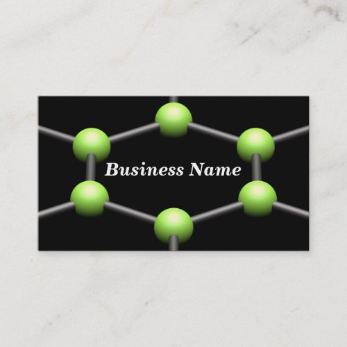 Closeup of a 3D Molecular Structure (Green) Business Card