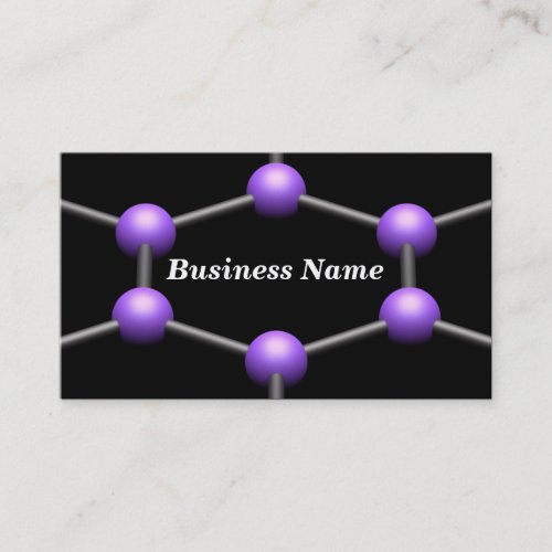 Closeup of a 3D Molecular Structure (Purple) Business Card