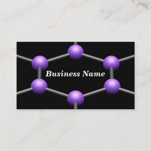 Customizable Closeup of a 3D Molecular Structure (Purple) Business Card