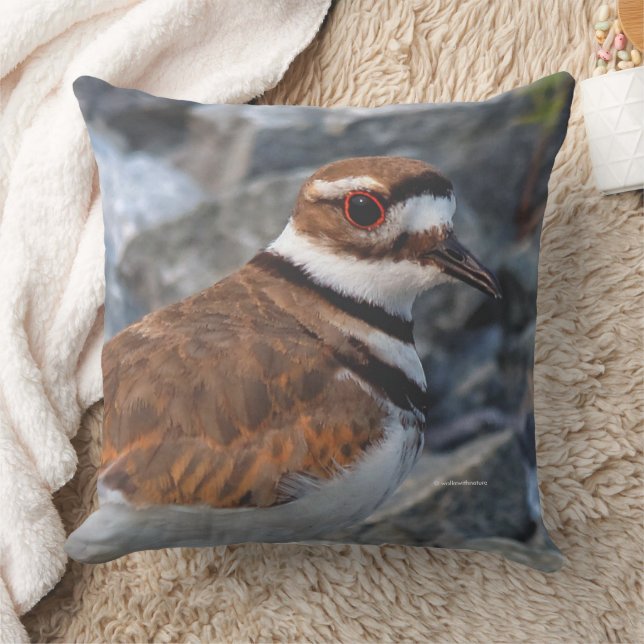 Closeup of a Beautiful Killdeer Throw Pillow (Blanket)