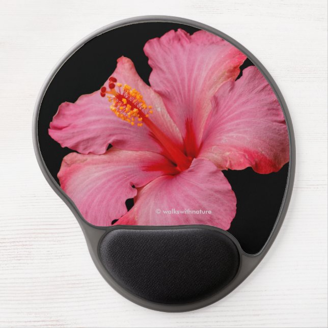 Closeup of a Beautiful Pink Hibiscus Gel Mouse Pad (Front)