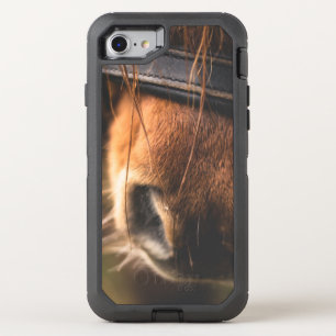 Closeup of a Cute Brown Horse Nose OtterBox Defender iPhone SE/8/7 Case