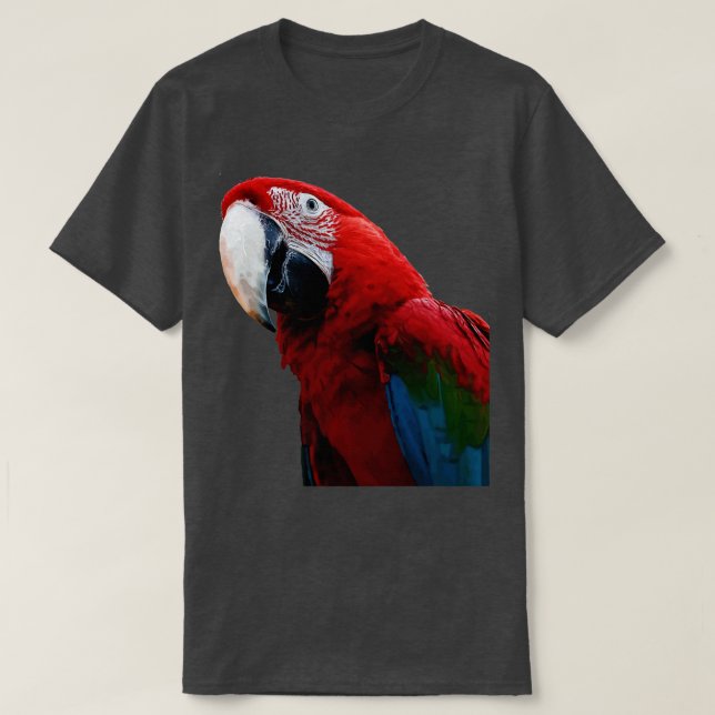 CloseUp Of A Green Winged Macaw Parrot T-Shirt (Design Front)