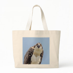 Closeup of a Juvenile Osprey Large Tote Bag