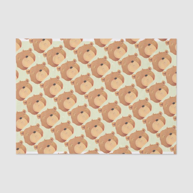 CloseUp of Big Brown Bear Tissue Paper (Front)