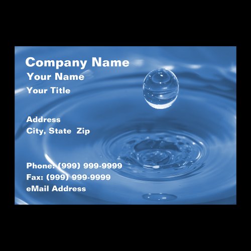 Closeup of Blue Water Drop Business Card