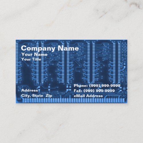 Closeup of Circuit Board Business Card Template