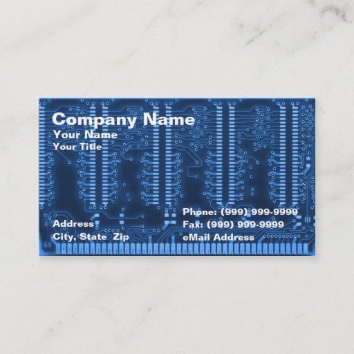 Customizable Closeup of Circuit Board Business Card Template