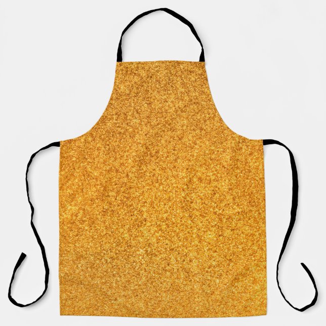 Closeup of golden matte metal texture. Shiny metal Apron (Front)