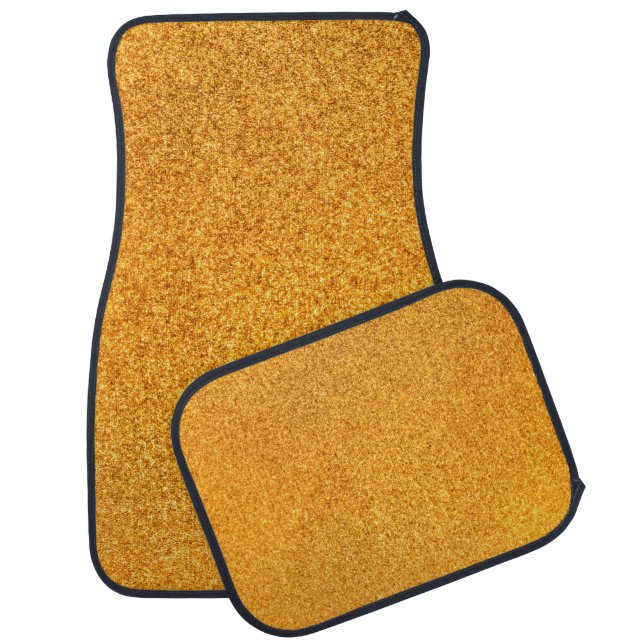 Closeup of golden matte metal texture. Shiny metal Car Floor Mat (Set)