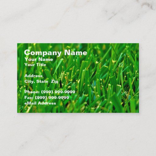 Customizable Closeup of Green Lawn Business Card Template