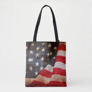 Closeup of grunge American flagamerica, american,  Tote Bag