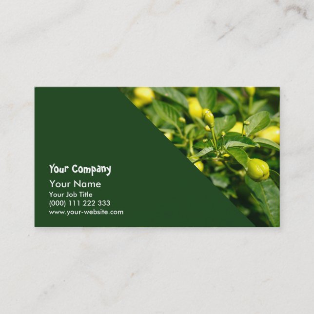 Closeup of peppers business card (Front)